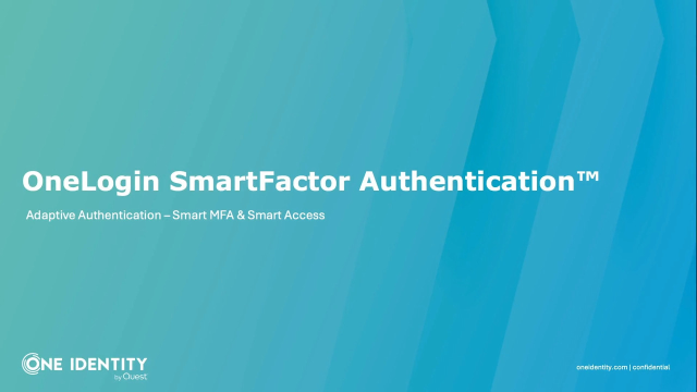 Adaptive Authentication in SmartFactor: Mini OneLogin Demo