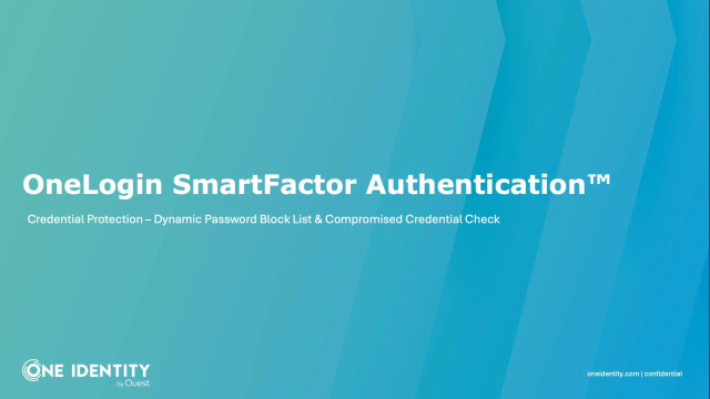 Credential Protection in SmartFactor Authentication: Mini OneLogin Demo